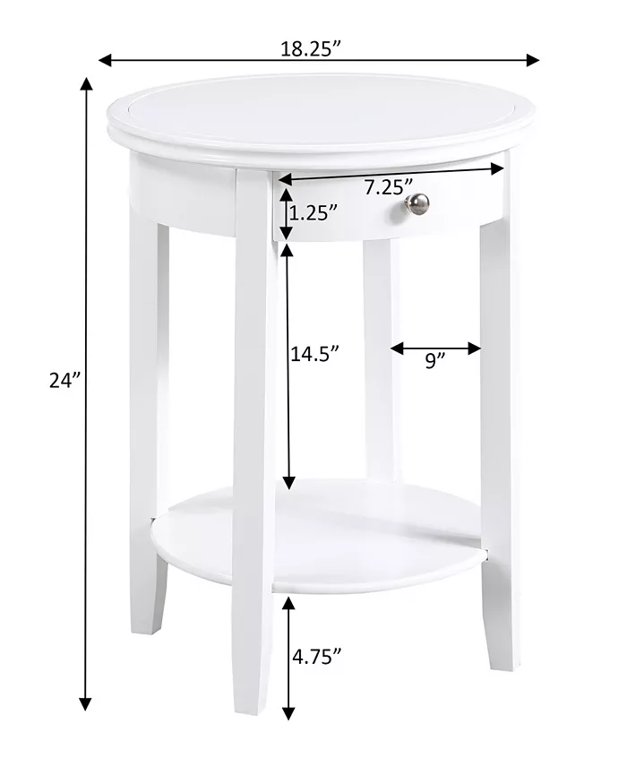 Convenience Concepts 18.25 Rubber wood AH Baldwin End Table