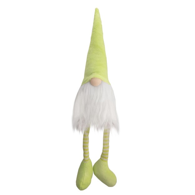 Lime Green And White Sitting Spring Gnome Figure