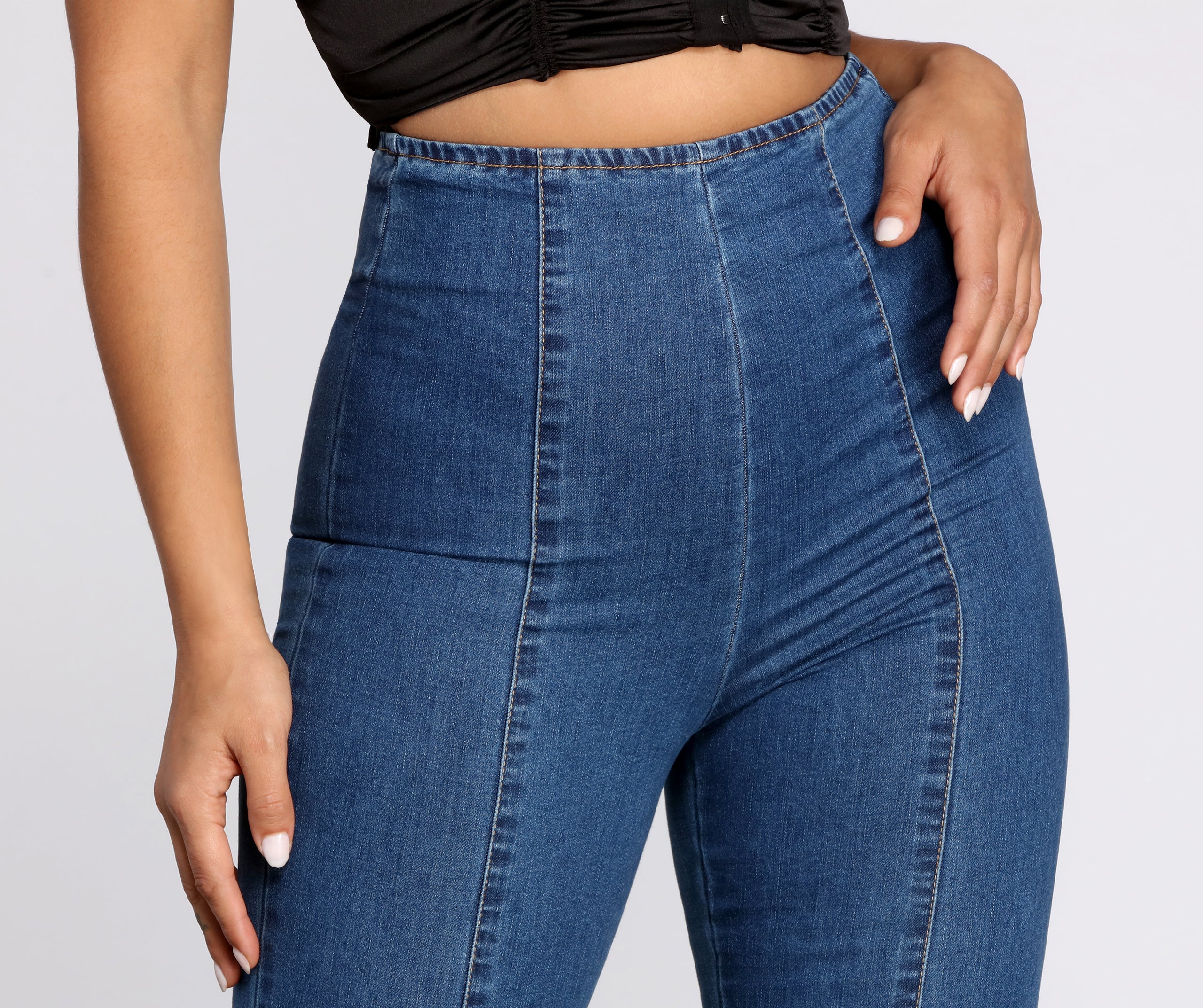 High Waist Denim Skinny Pants