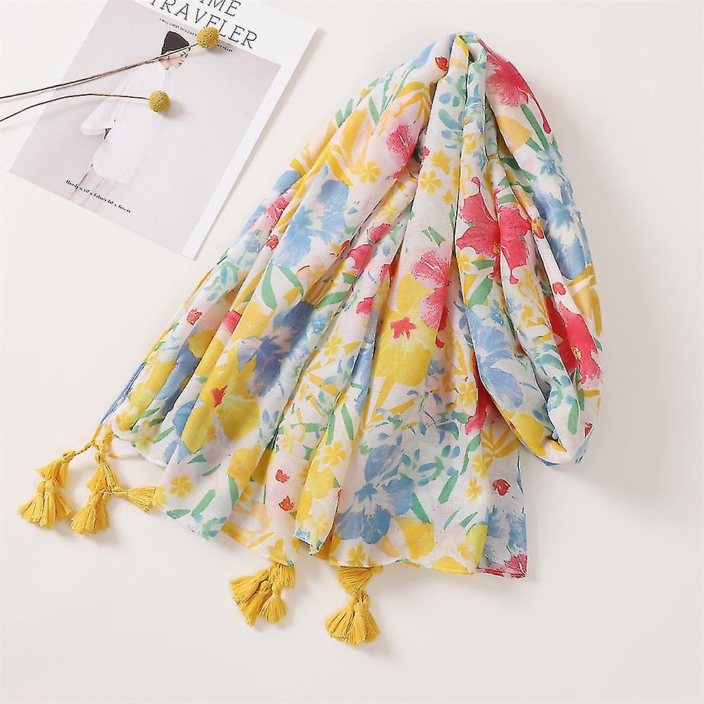 Women's Scarves Wraps Fashion Lady Shawl Stole Flower Printed Soft Feeling Lightweight To Any Outfit All Seasons Clothing Accessory(1pcs，colorful)