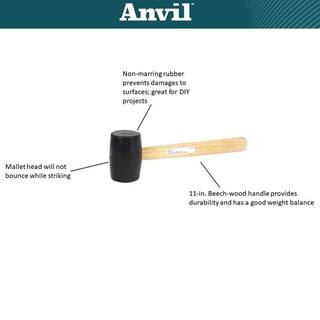 Anvil 16 oz. Black Rubber Head Mallet 99974