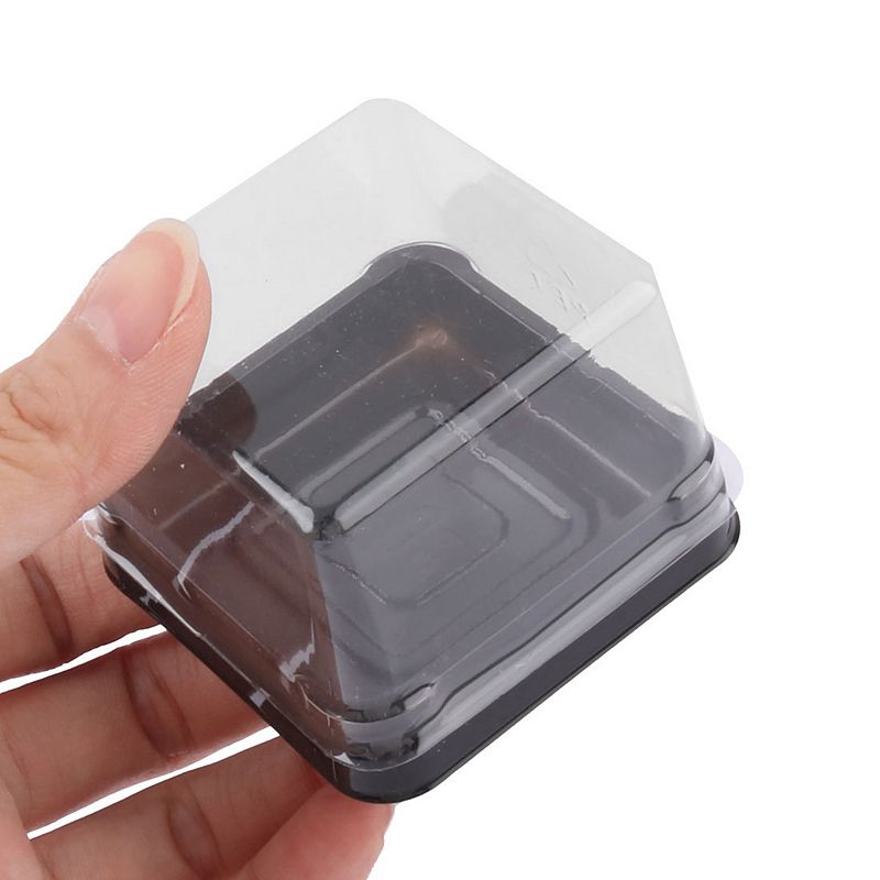 Plastic Bakery Moon Cake Boxes Container Holder Cover 50pcs Black