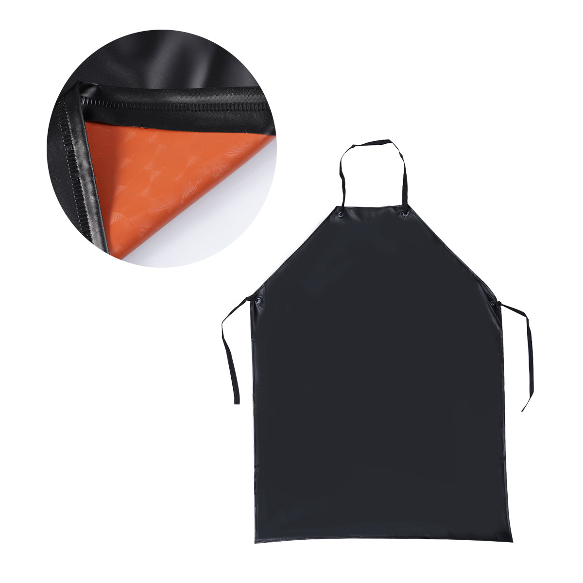 Waterproof Unisex Heavy Duty Apron for Butchers Kitchen (Black)