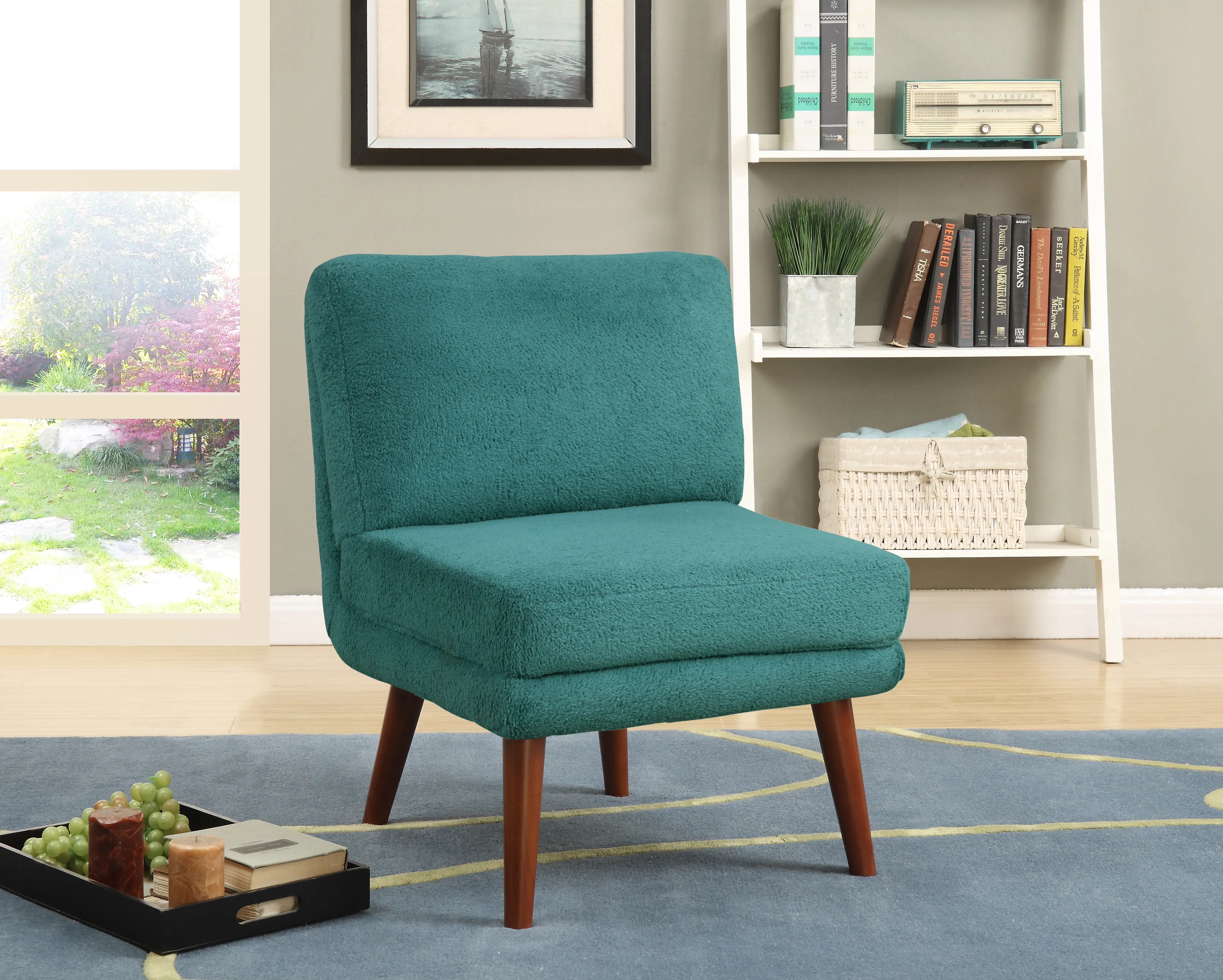 Prem Teal Armless Accent Chair