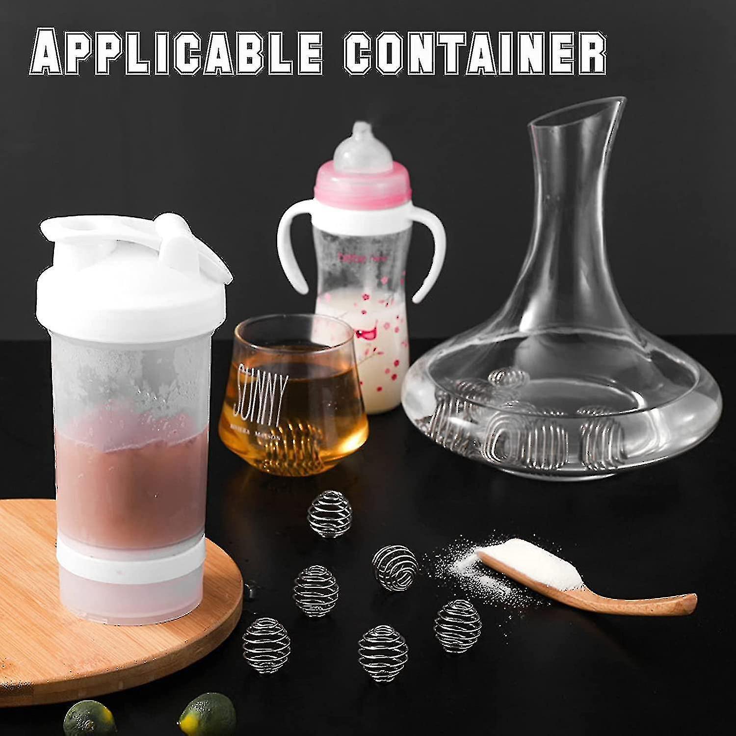 5pcs 304 Stainless Steel Shaker Ball，whisk Ball， Milkshake Protein Ball Bottle Cup Blend Shaker Bott