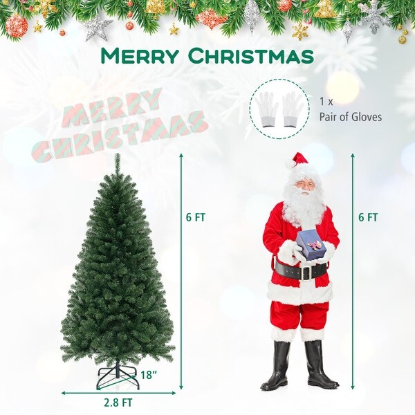 Artificial Christmas Tree with Branch Tips and Warm White LED Lights