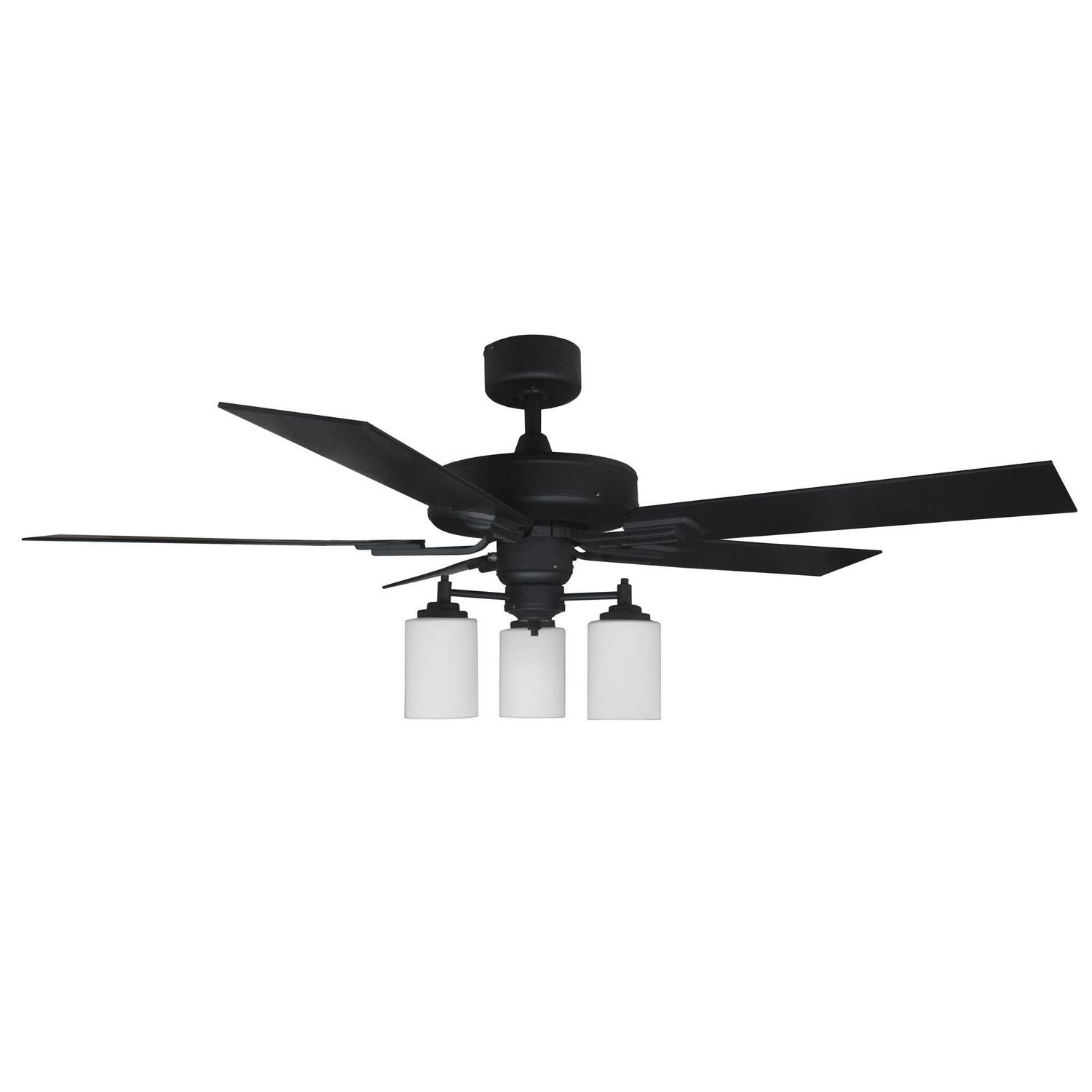 Design House Aubrey LED Ceiling Fan in Matte Black， 52-Inch