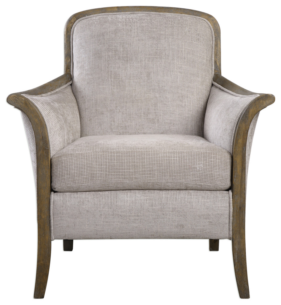 Uttermost Brittoney Taupe Armchair   Transitional   Armchairs And Accent Chairs   by HedgeApple  Houzz