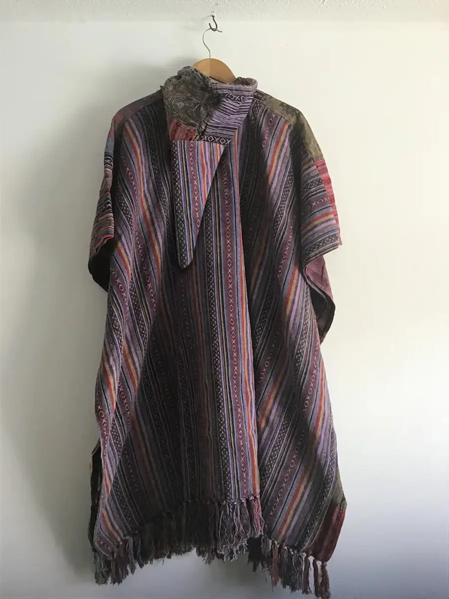 Ethnic Style Striped Printed Hooded Cloak