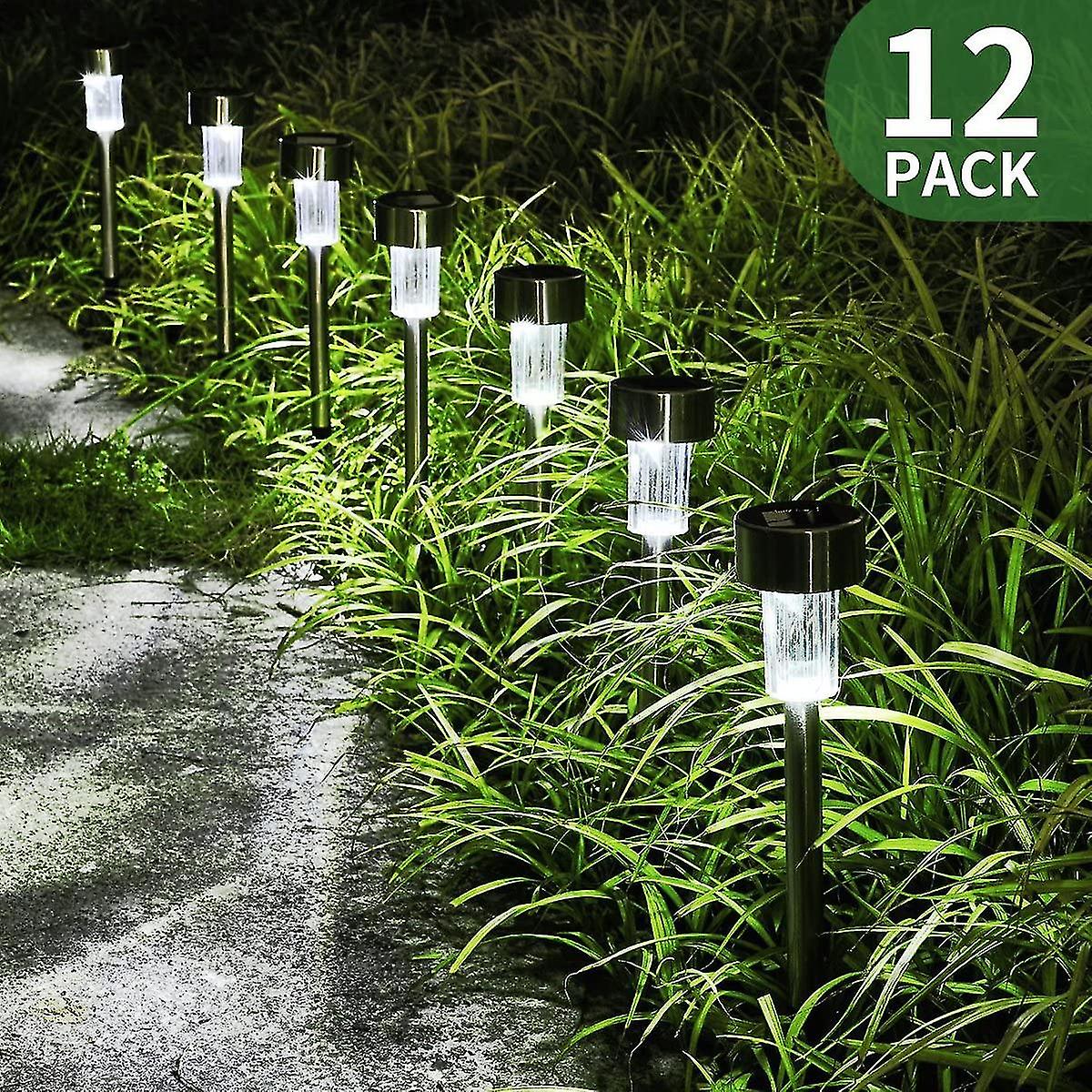 Led Solar Lights For Garden 12 Pieces Made Of Stainless Steel