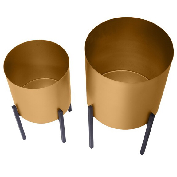 18  14 inch Round Indoor Planter  Iron Stand  Set ...