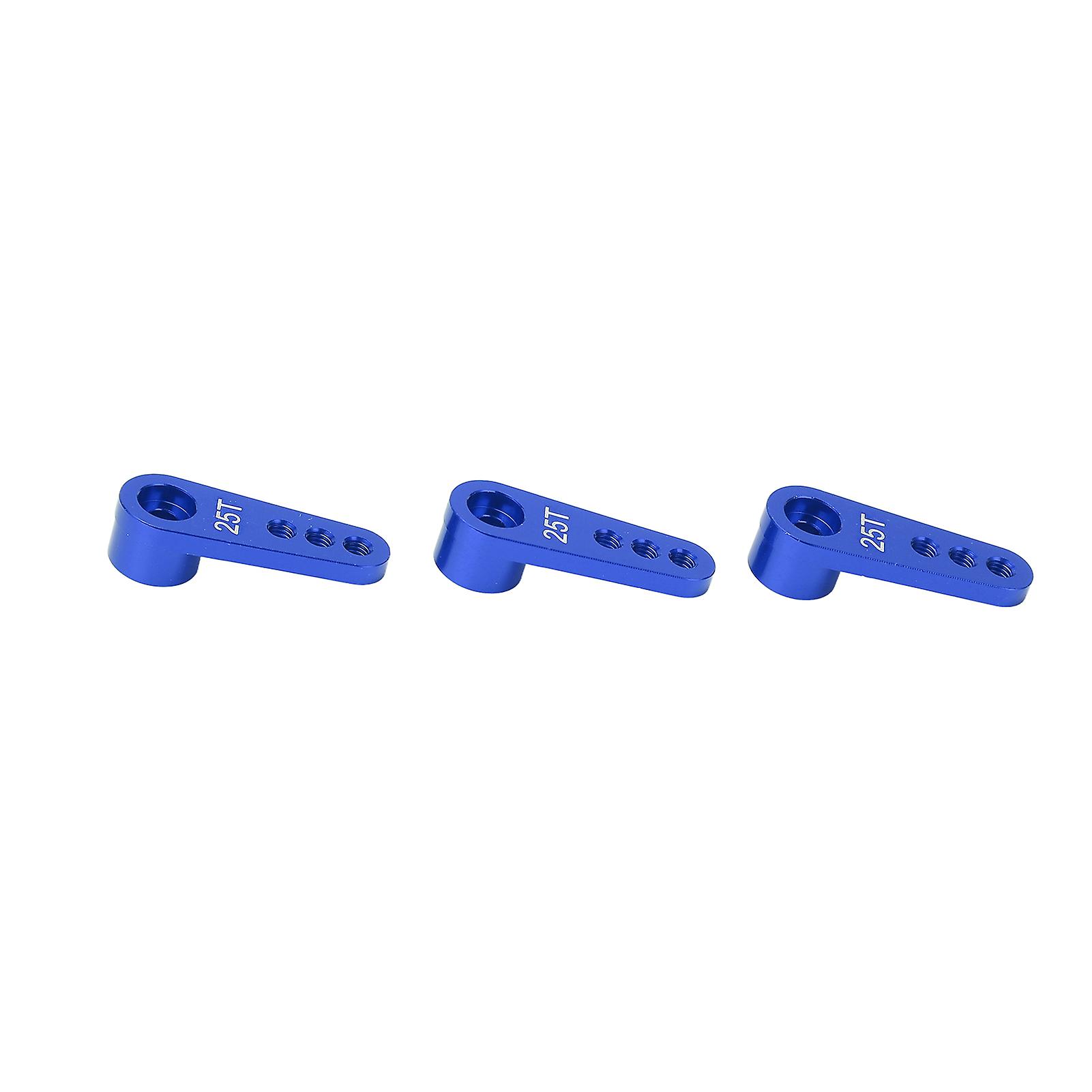 3pcs Rc Aluminum 25t Servo Horns Metal Steering Arm For 1/8 1/10 Rc Car Upgrade Partsblue