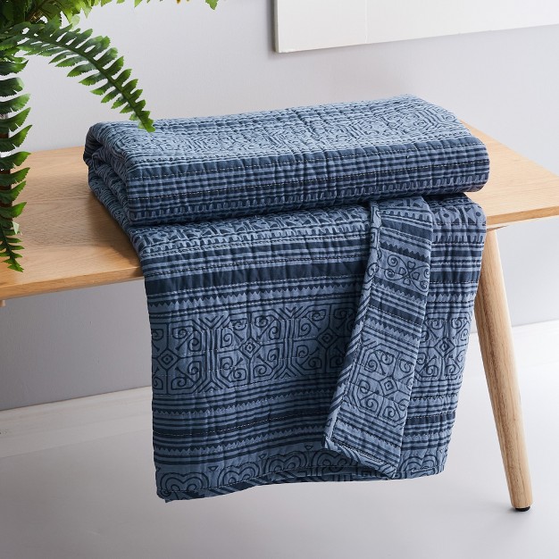 Tolteca Quilted Throw Indigo Levtex Home