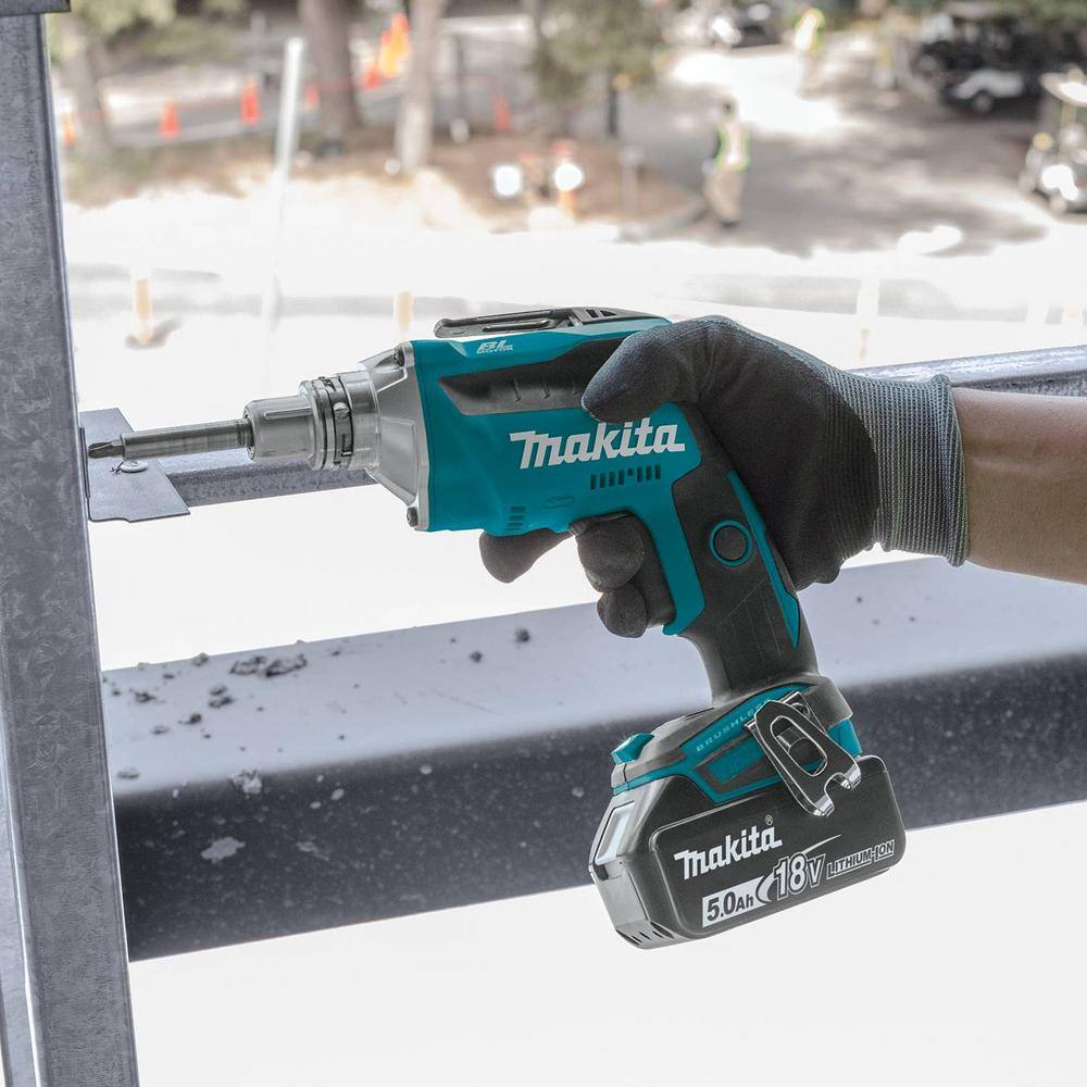 Makita 18V 5.0Ah LXT Lithium-Ion Brushless Cordless Drywall Screwdriver Kit XSF03T