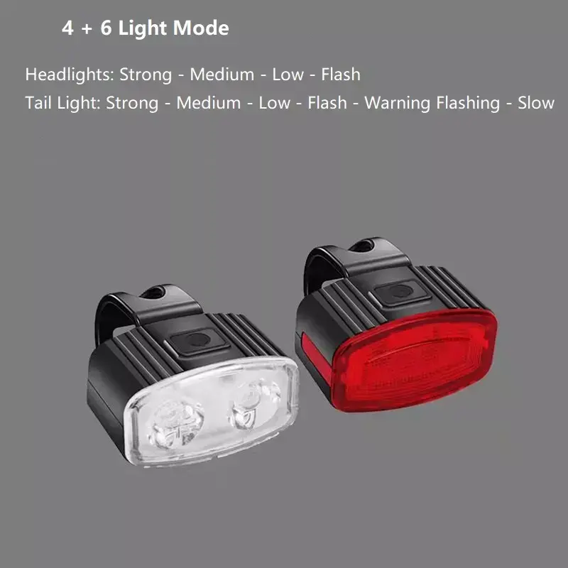 Waterproof USB Rechargeable LED Bike Light Set Super Bright cycle Headlight and Taillight Bicycle Light set for Cyclists