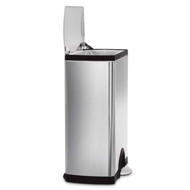 Simplehuman 50l Rectangular Step Trash Can Brushed Stainless Steel