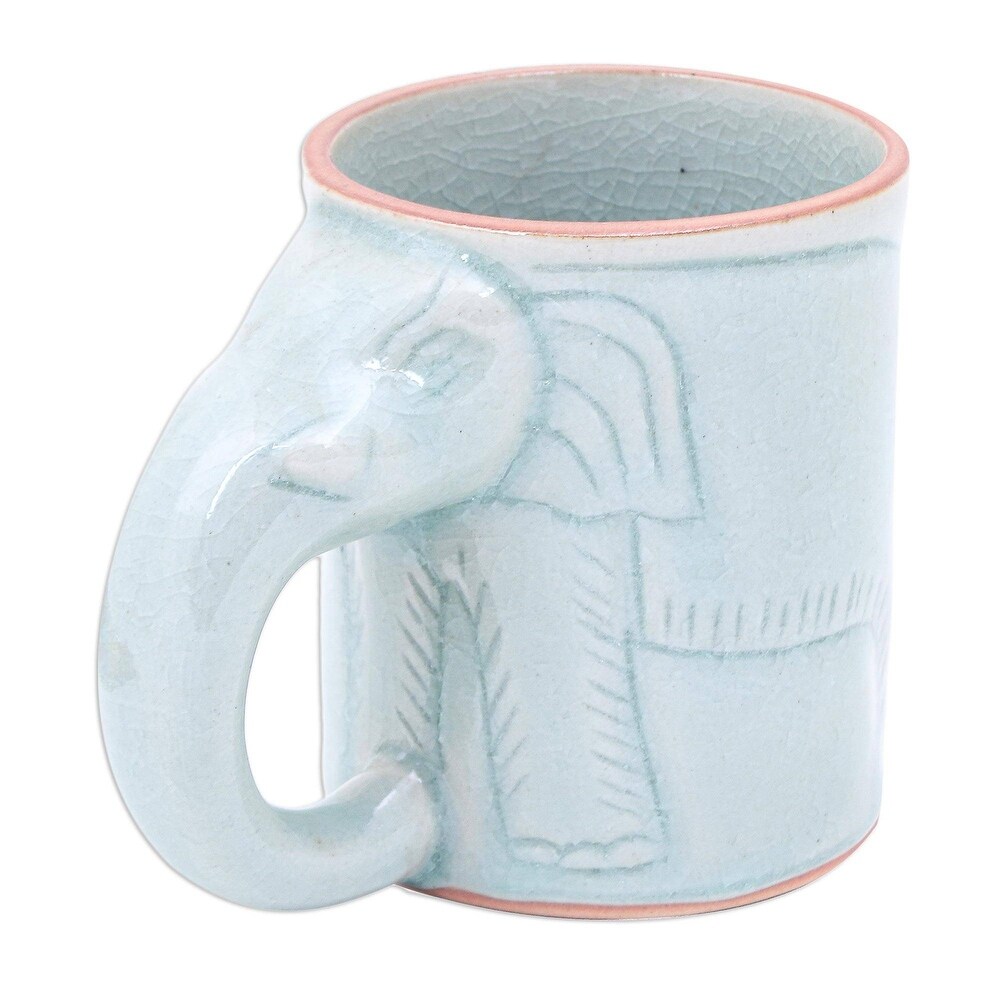 Novica Handmade Calming Cup Celadon Ceramic Mug