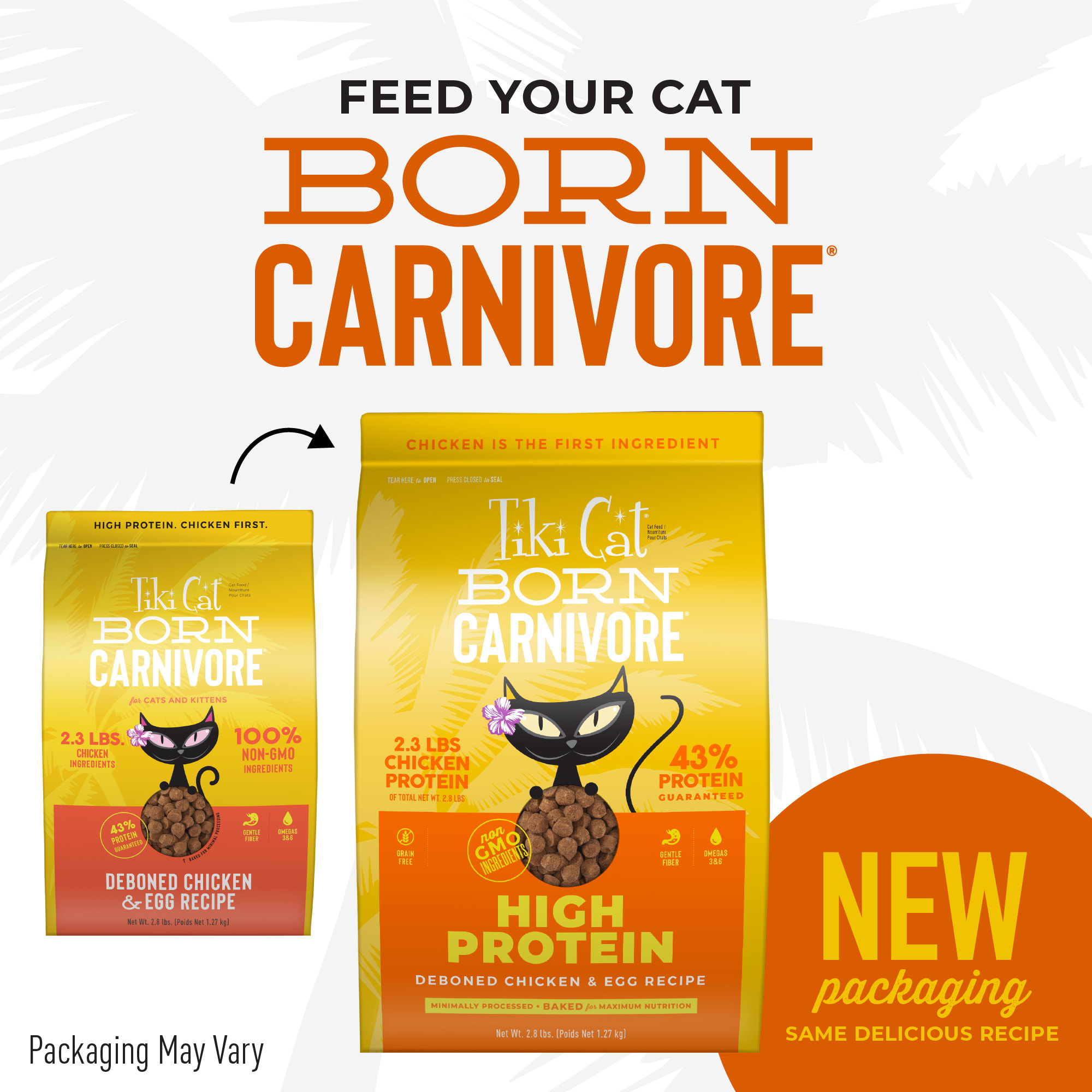 Tiki Cat Born Carnivore Chicken  Egg Dry Food， 11.1 lbs.