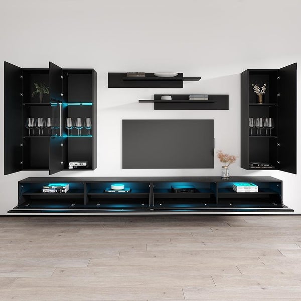 Fly EF5 35TV Wall Mounted Floating Modern Entertainment Center