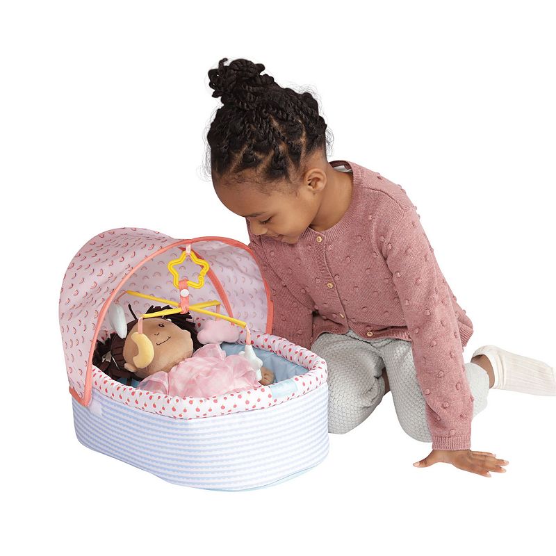 Manhattan Toy Stella Collection Soft Baby Doll Crib and Mobile for 12 to 15 Baby Dolls