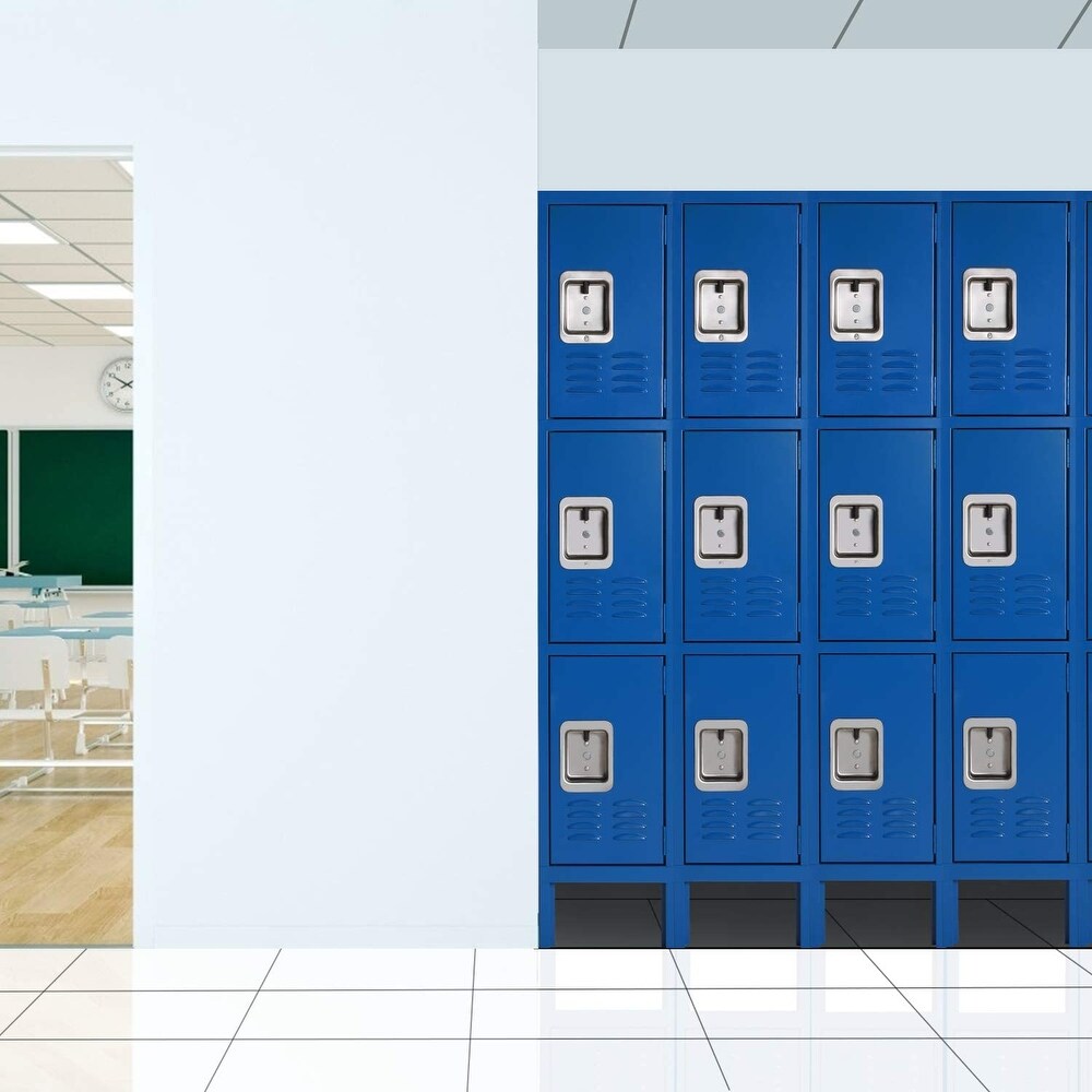 Suncrown 3 Tier Metal Lockers for School Office Gym Metal Storage