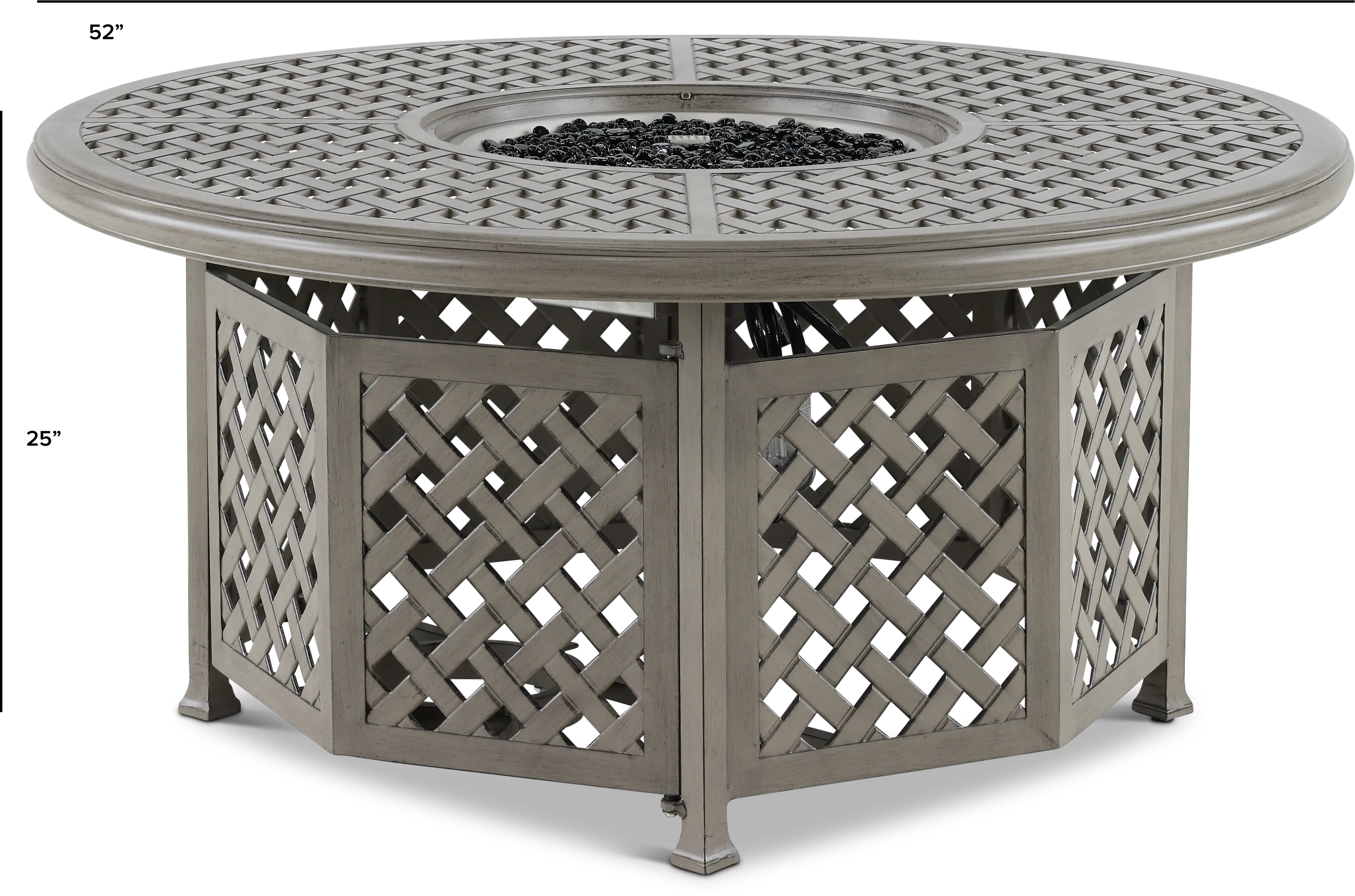 Macan Gray Cast Metal Patio Fire Pit with Accessories