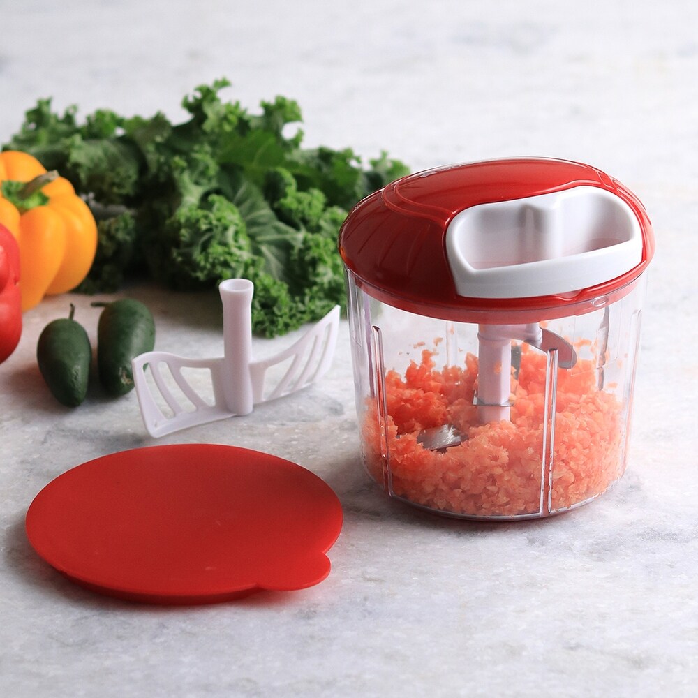 Wonderchef String Fruits Vegetables Chopper Jumbo  5 Piece Set  Red