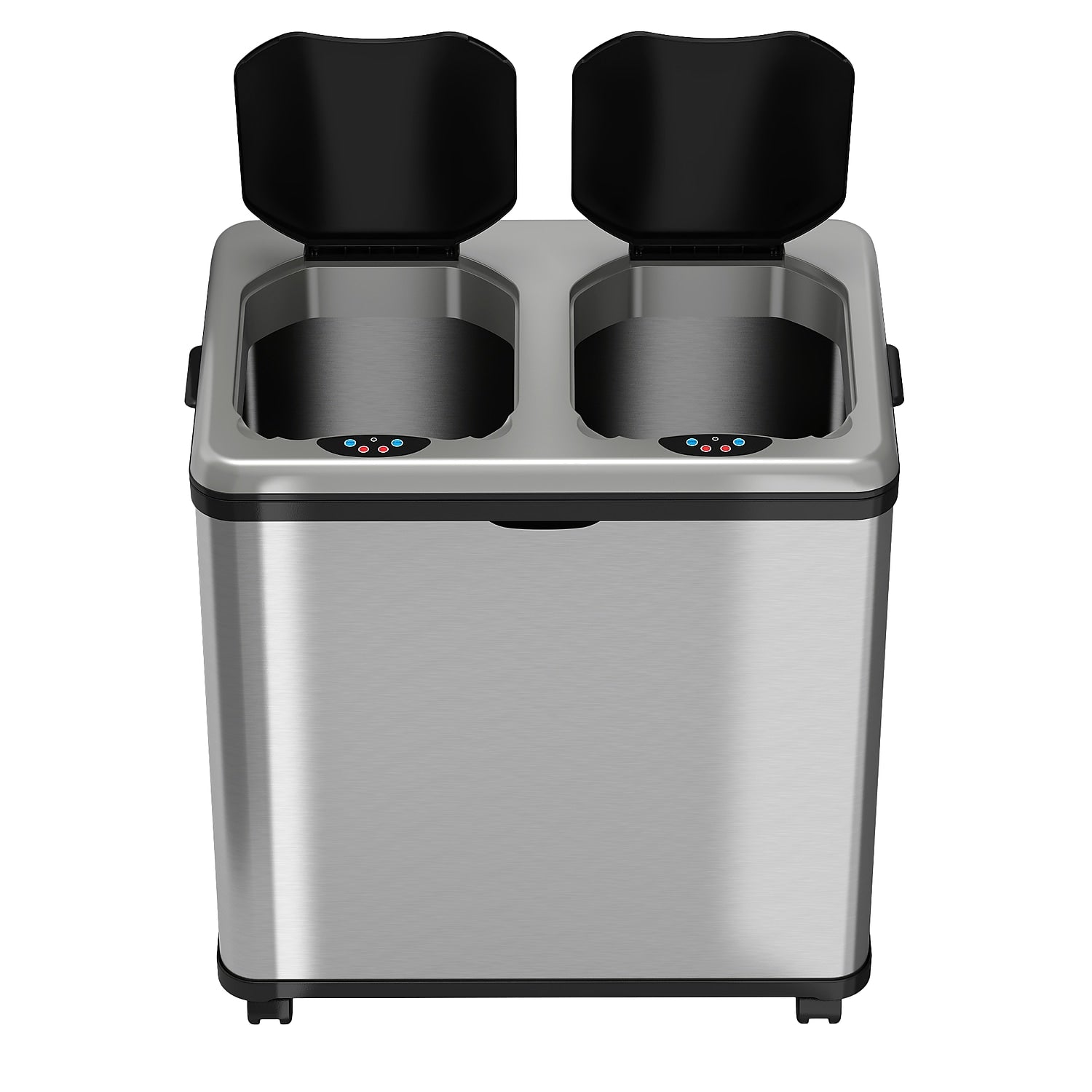 iTouchless Halo Dual Compartment Stainless Steel Sensor Recycle Bin and Trash Can 16 Gallon (RT16SS)