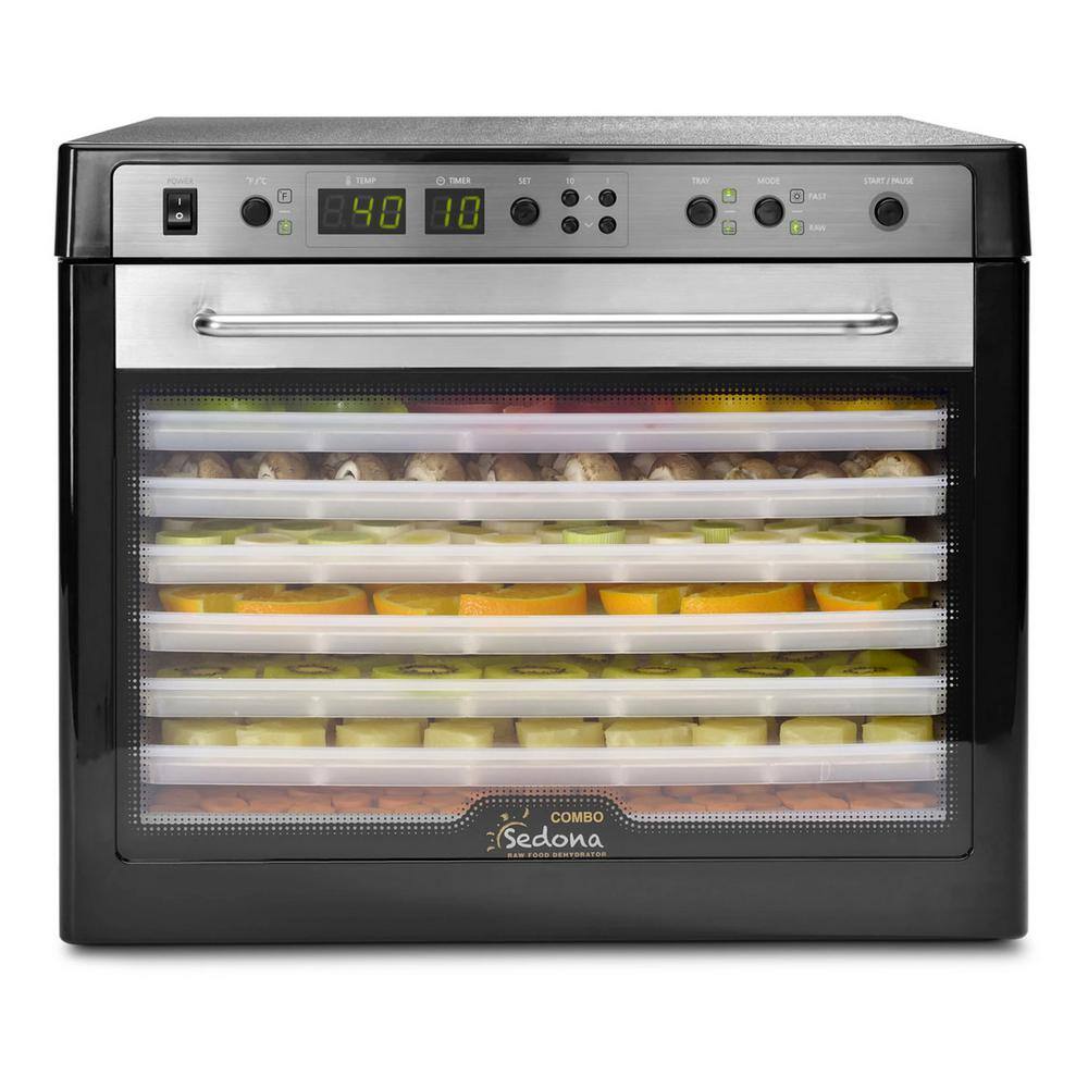 Tribest Sedona Combo 9-Tray Black Stainless Steel Food Dehydrator with Built-In Timer SD-P9150-B