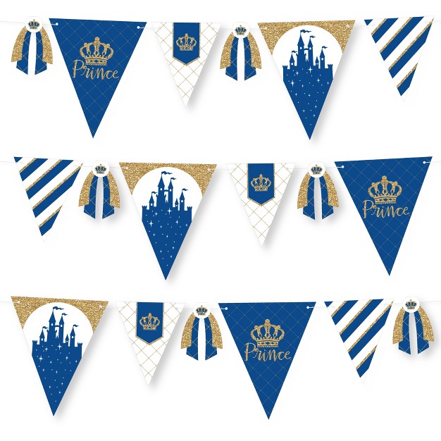 Big Dot Of Happiness Royal Prince Charming Diy Baby Shower Or Birthday Party Pennant Garland Decoration Triangle Banner 30 Pieces