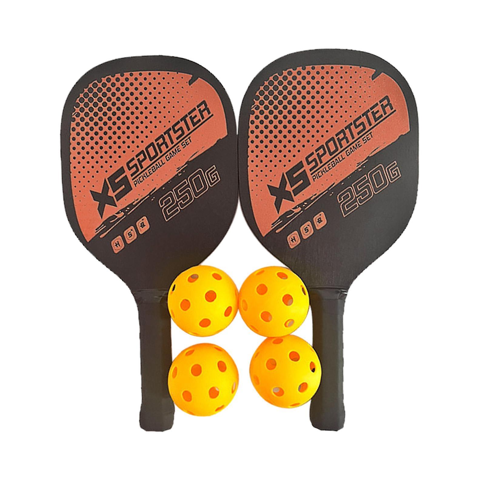 Pickleball Rackets Wood Pickleball Paddles Set For Beginner Men Women Player Orange