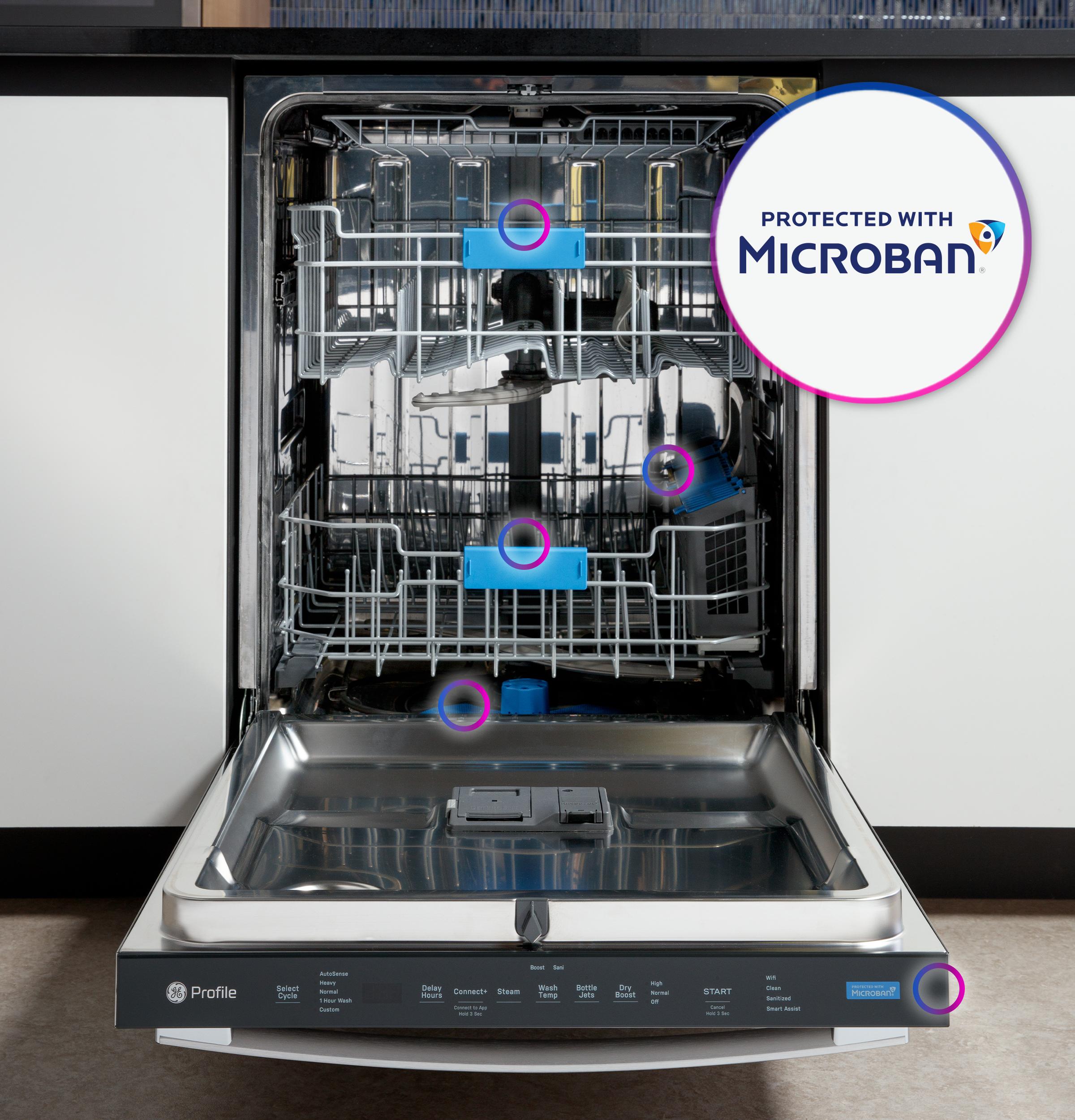 Ge Appliances PDT715SYVFS Ge Profile™ Fingerprint Resistant Top Control With Stainless Steel Interior Dishwasher With Microban™ Antimicrobial Protection With Sanitize Cycle