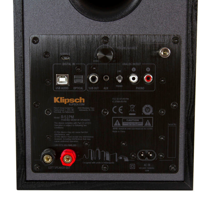 Klipsch R51PMNAB Reference 5quot powered Bluetooth Bookshelf speaker in Black