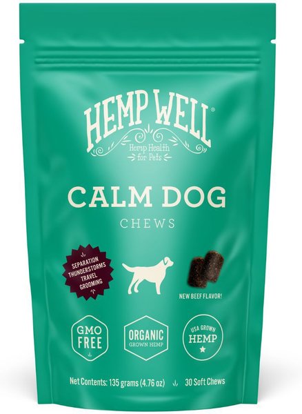 Hemp Well Calming Soft Chew Supplement for Dogs， 30 count