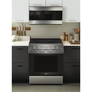 Haier 5.7 cu. ft. Smart Slide in Electric Range with Self Cleaning Convection Oven in Stainless Steel QSS740RNSS