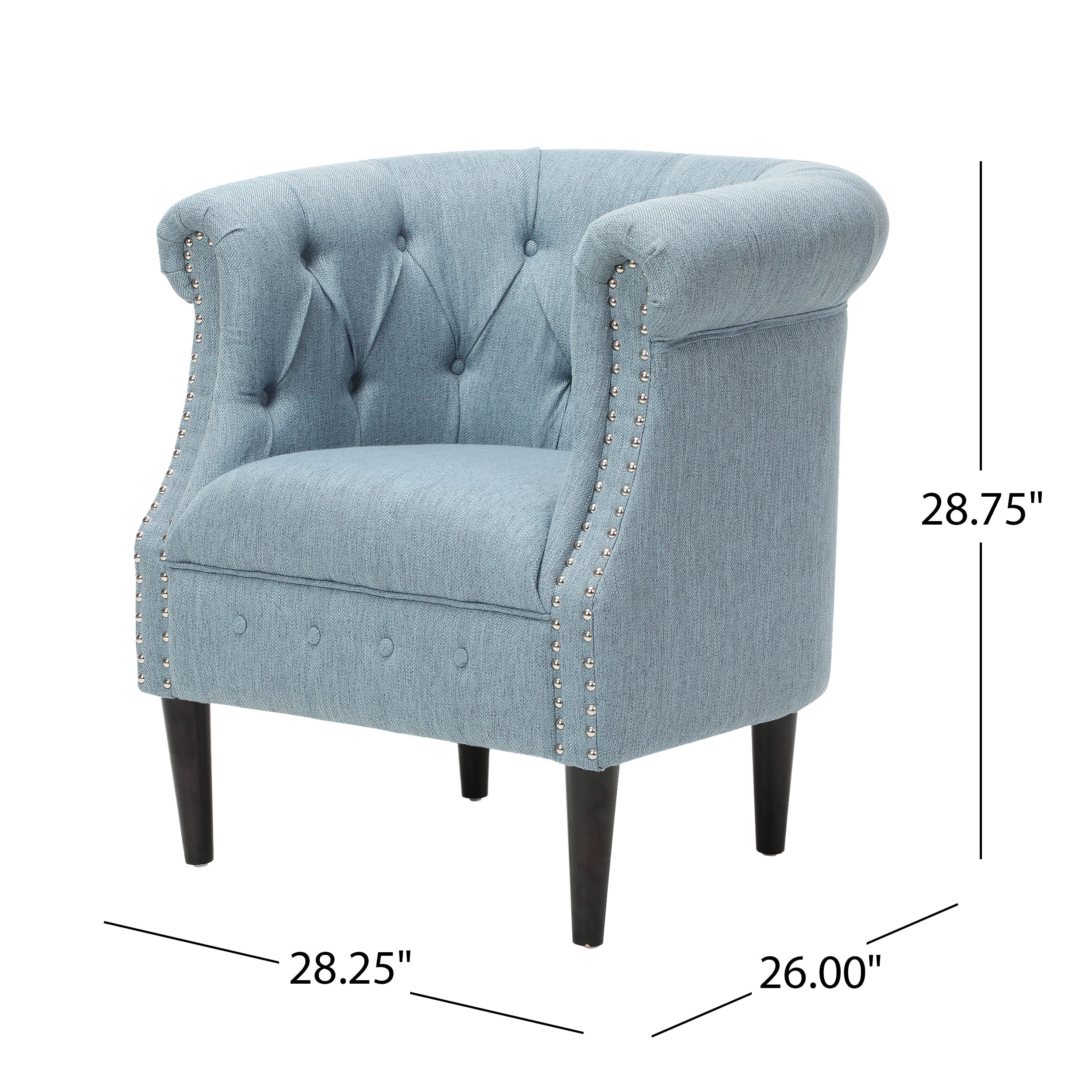 Noble House Beihoffer Chair & Ottoman Sets, Light Blue