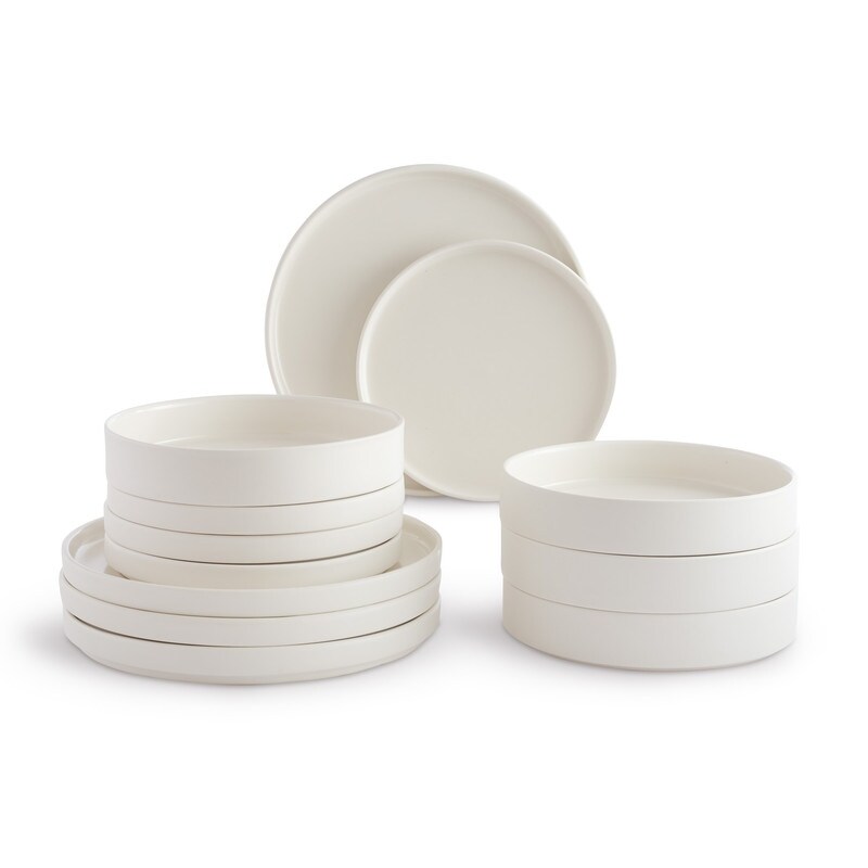 222 Fifth Kaden 12 Piece Dinnerware Set  White