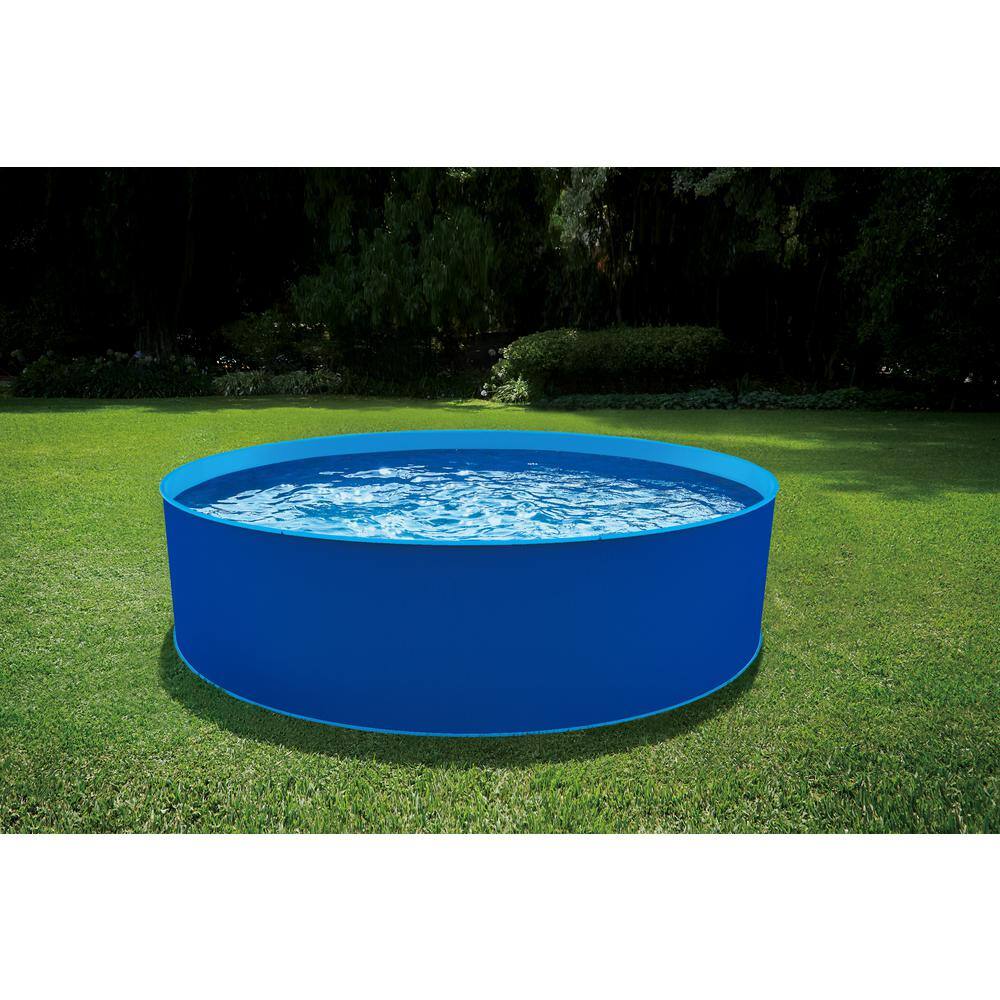 Blue Wave 15 ft. Round 48 in. D Cobalt Steel Wall Pool Package NB19785