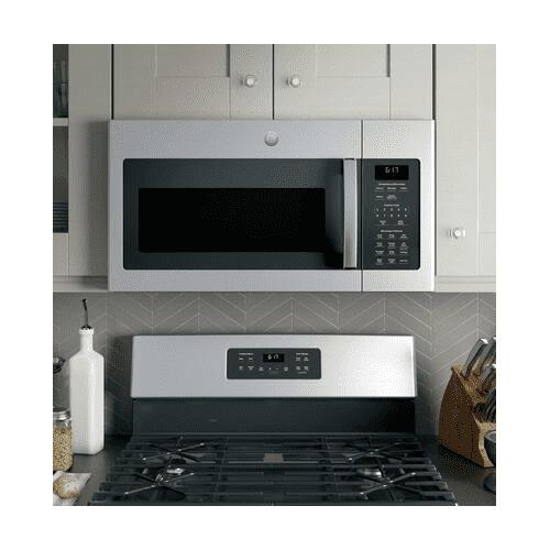 JVM6172SKSS 30 Over-the-Range Microwave Oven with 1.7 cu. ft. Capacity Two-speed 300-CFM Venting fan system 10 power levels Weight and time defrost and Add 30 seconds button in Stainless Steel