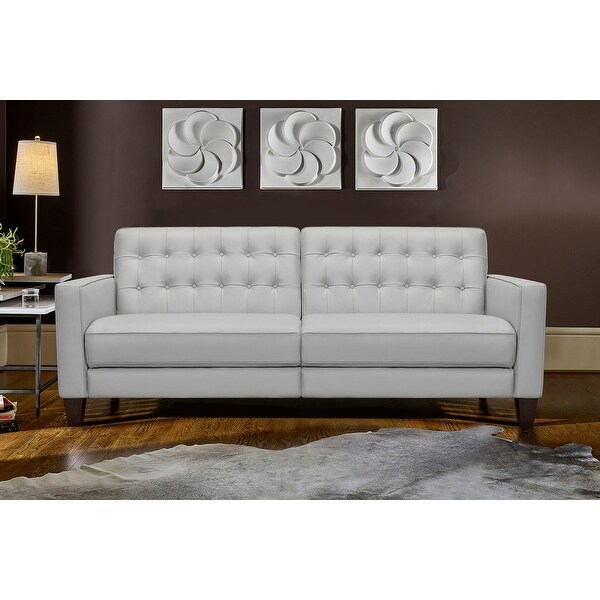 Wesley Chesterfield Power Footrest Leather Sofa