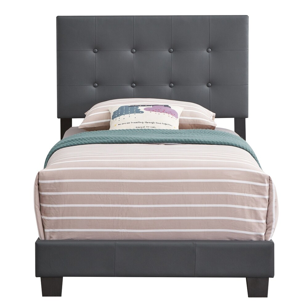 Caldwell Faux Leather Tufted Bed