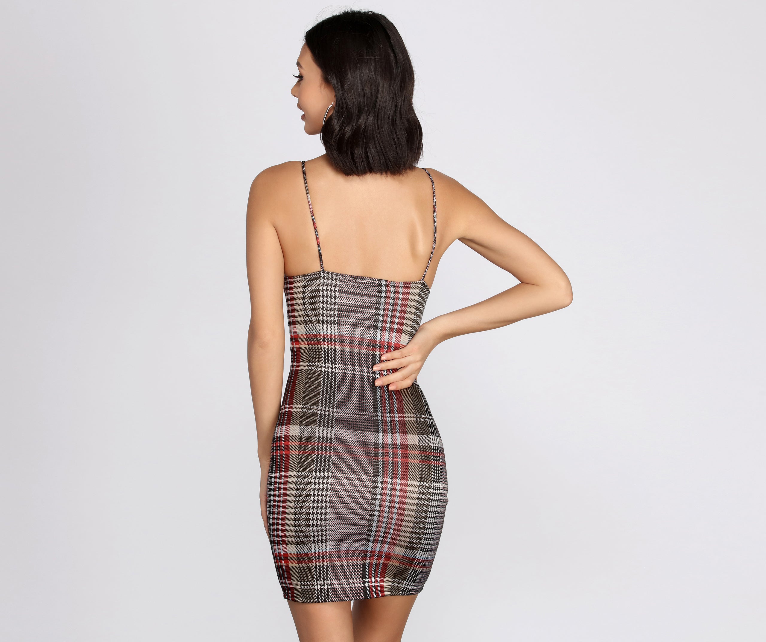 In Check Plaid Mini Dress