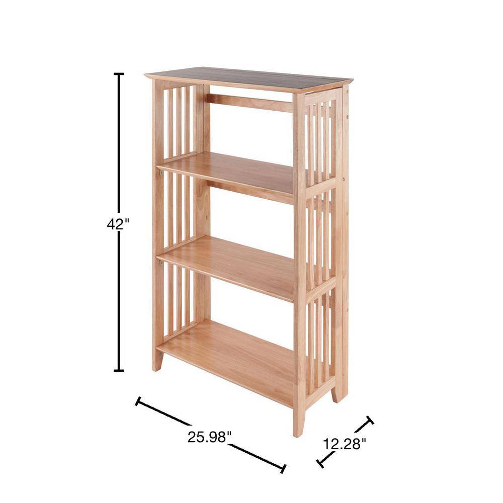 WINSOME WOOD Mission 3-Section Foldable Shelf Natural 82427