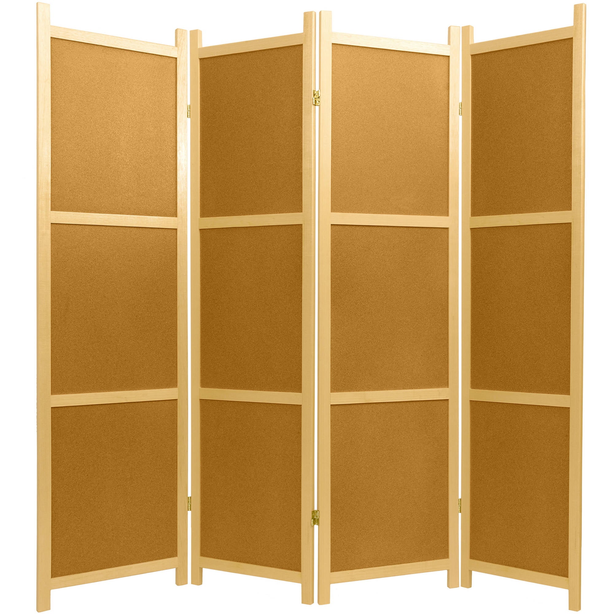 Oriental Furniture 6 Ft Tall Cork Board Shoji Screen, 4 panel