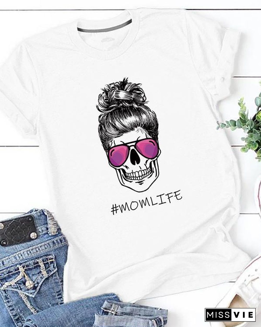 Mom Life Printed T-Shirt Tee