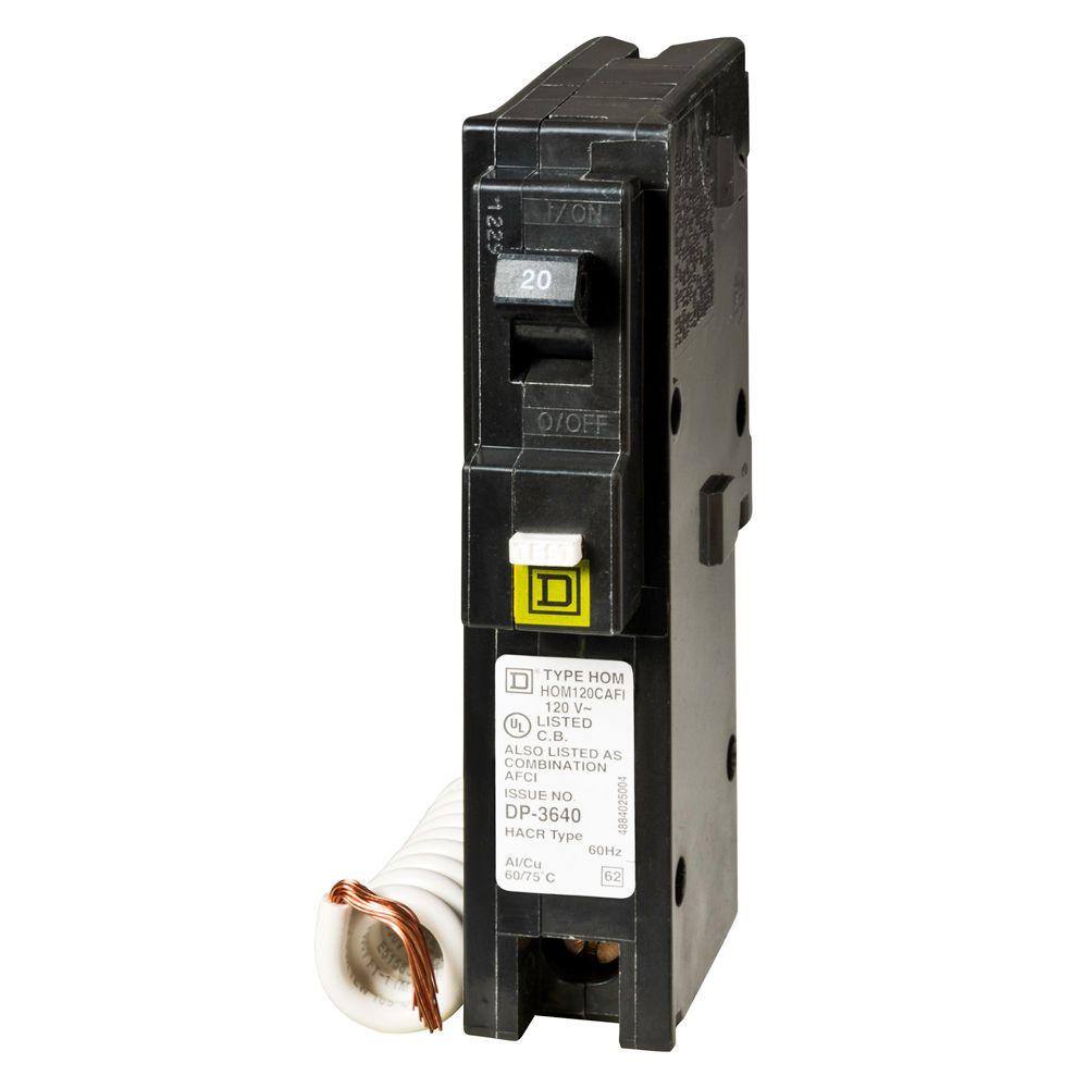 Square D Homeline 20 Amp Single-Pole Combination Arc Fault Circuit Breaker (6-Pack) HOM120CAFIC6