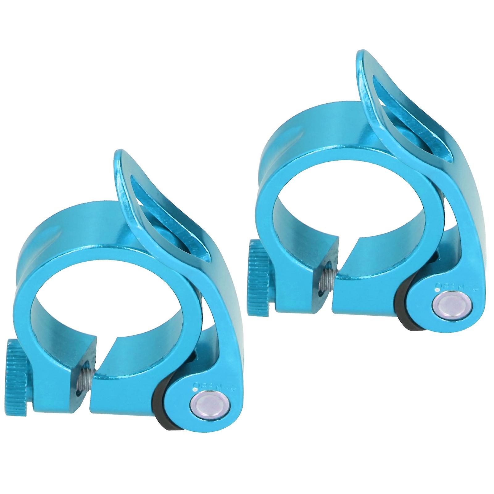 2pcs/set 31.8mm Bicycle Seatpost Clamp Quick Release Clip For 27.2mm Bike Seatpostblue