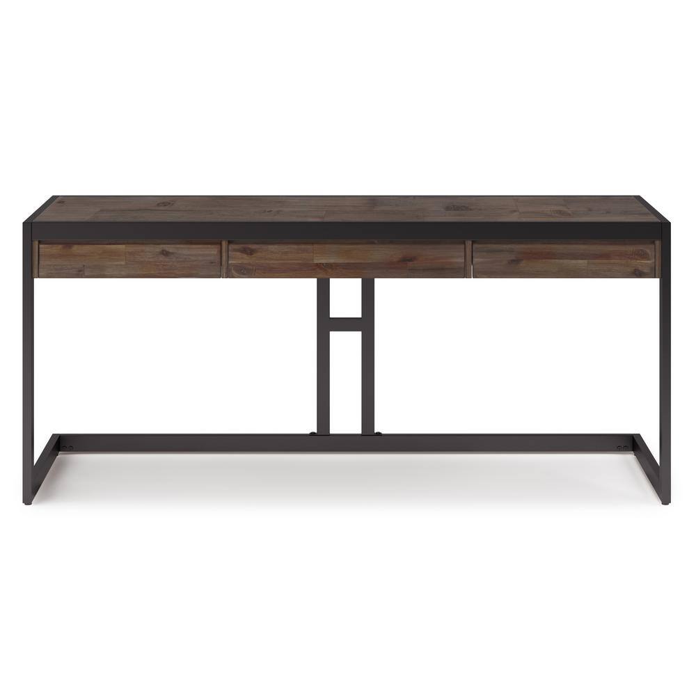 Simpli Home Erina Solid ACACIA Wood Industrial 72 in. Wide Large Desk in Rustic Natural Aged Brown AXCERN52-RNAB