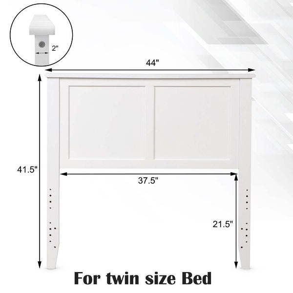 Gymax Twin Wood Headboard Flat Panel Pre-drilled Holes Height - - 36083999