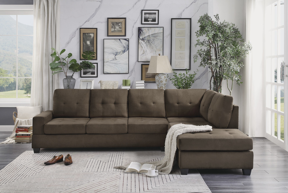 Hedera Sectional Collection  Chocolate color   Transitional   Sectional Sofas   by Lexicon Home  Houzz